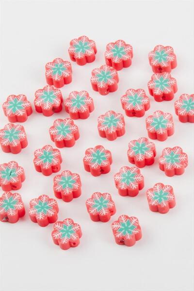 ZERO LAND Χάντρες Χιονονιφάδας Πρωτοχρονιάς Fimo 100 Τεμάχια