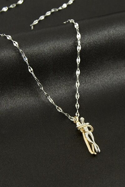 Marsilyan Love Linked Couple Steel Necklace