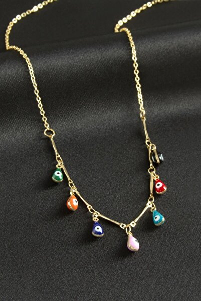 ZERO LAND Damla Nazarlı Enamel Necklace