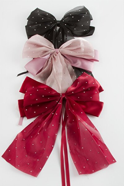 Yıldızınızzz accessory Αυτόματη πόρπη από τούλι με πέτρινη φιόγκο 19 εκ.