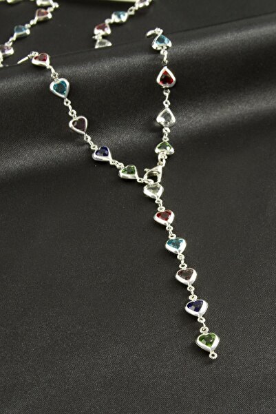 Marsilyan Heart Zircon Stone Y Necklace Ilkel-Bjt940