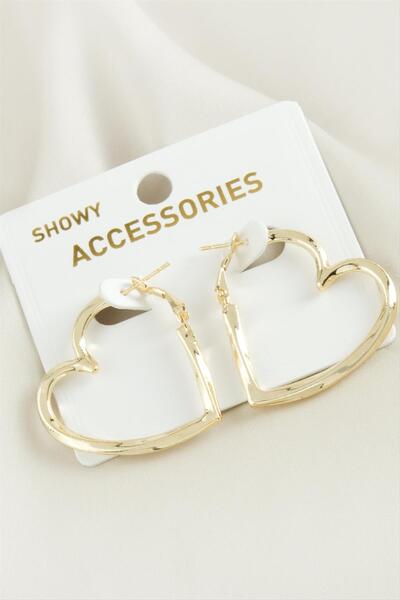 Ronanna Heart Trend Metal Earrings 3 cm