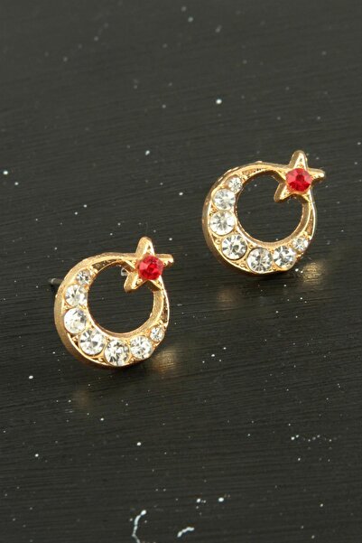 Marsilyan Moon Star Stone Tiny Earrings