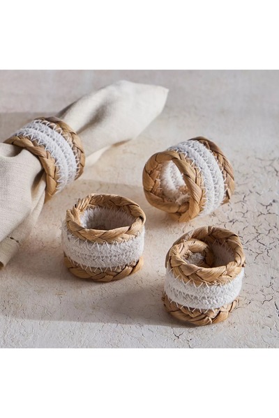 Generic مجموعة حلقات مناديل شاي المكونة من 4 قطع - 4 سم