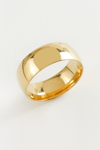 Genel Markalar Alyans Lüks Çelik Yüzük 8 mm