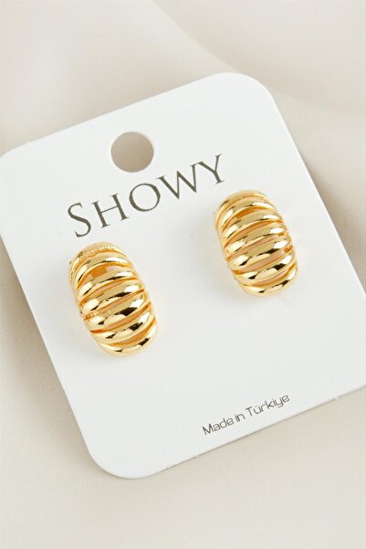 Marsilyan Serrated Trinos New Season Metal Earrings