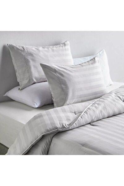Generic Satin Stripe Pima Cotton Sateen 525 Thread Count 3-Piece Full Comforter Set - 160x240 cm