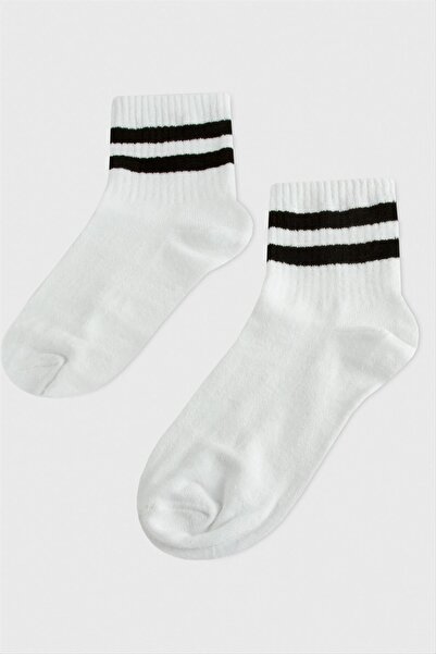 ZERO LAND Șosete de colegiu cu dungi ZENGEZUR 8X28-Alb