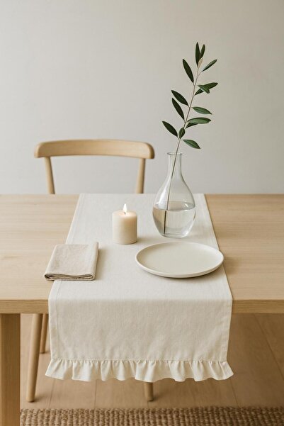 Buldan CSN Tekstil fırfırlı buldan keteni runner