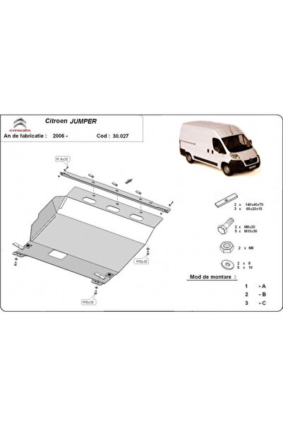 MTR Scut metalic motor, cutie de viteză pentru Citroen Jumper, Fiat Ducato, Peugeot Boxer 2006-