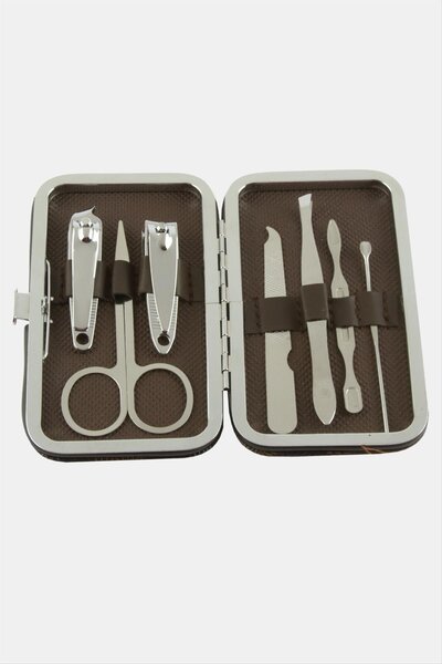 nolva 7 Piece Pocket Size Manicure Set with Leather Bag