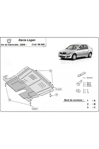 MTR Scut metalic cutie de viteză pentru motor Dacia Logan I si MCV, Sandero 2005-