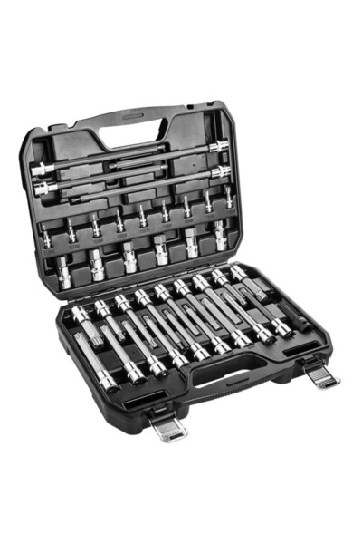 NEO Tools Set 38pcs tubulare cu bit Torx scurt și lung 1/2"
