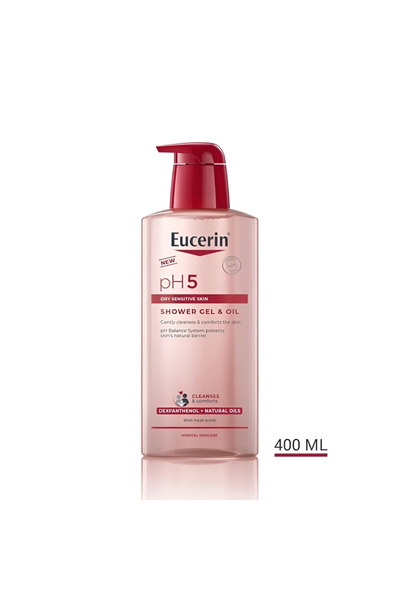 Eucerin يوسرين زيت وجل استحمام 400 مل بي اتش 5