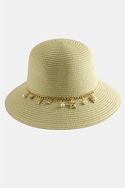 CT STONES Seashell Chain Straw Hat