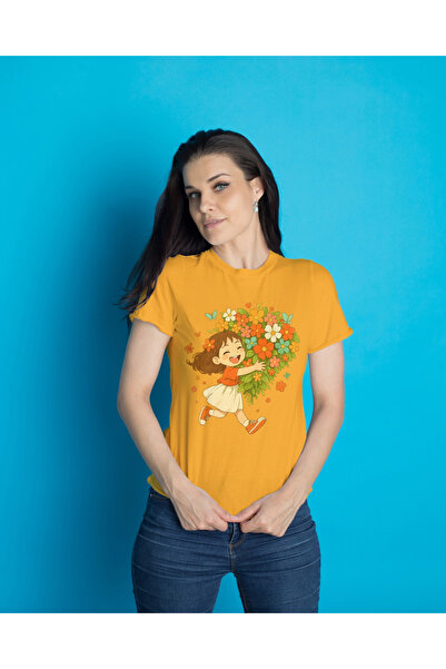 MVRDAR Tricou unisex 100% bumbac Flower Power pentru femei si fete