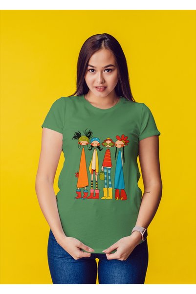 MVRDAR Tricou unisex 100% bumbac Flower Power pentru femei si fete