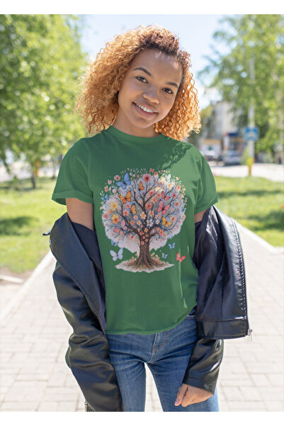 MVRDAR Tricou unisex 100% bumbac Flower Power pentru femei si fete
