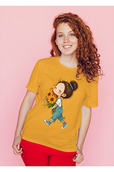 MVRDAR Tricou unisex 100% bumbac Flower Power pentru femei si fete