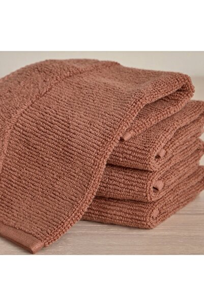 Generic Ribbed 4-Piece Turkish Cotton Fingertip Towel Set - 30x30 cm