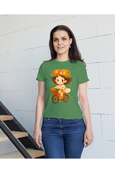 MVRDAR Tricou unisex 100% bumbac Flower Power pentru femei si fete