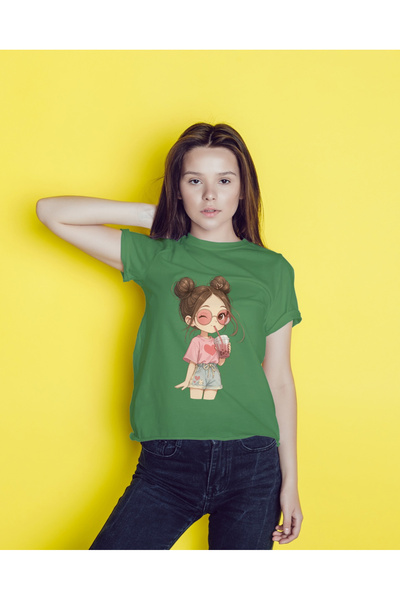 MVRDAR Tricou unisex 100% bumbac Flower Power pentru femei si fete