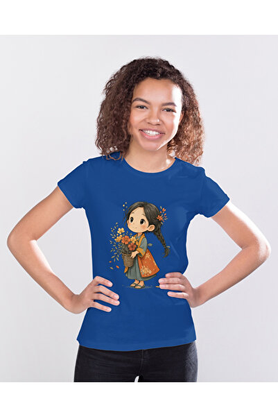 MVRDAR Tricou unisex 100% bumbac Flower Power pentru femei si fete