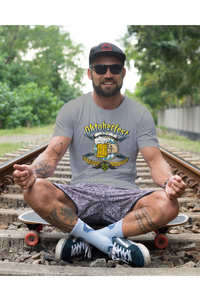 MVRDAR Unisex 100% cotton T-shirt with Oktoberfest, beer and alcohol motifs