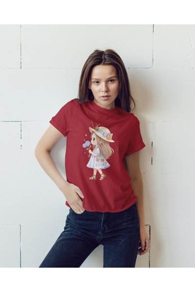 MVRDAR Tricou unisex 100% bumbac Flower Power pentru femei si fete
