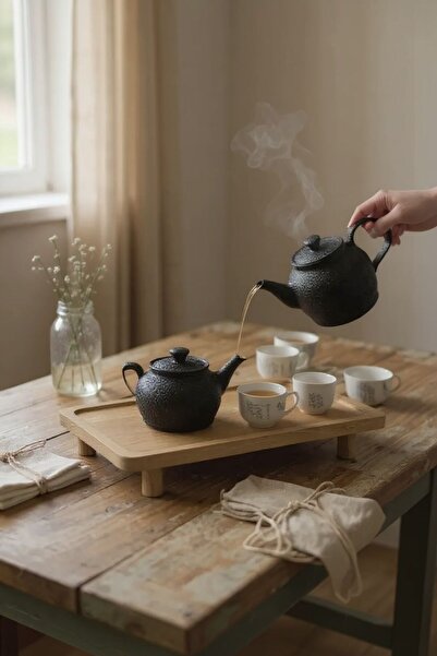 PUDRAM Natural Wooden Stand Presentation Tray – Breakfast, Tea and Coffee Presentation Tray (17X33 cm)