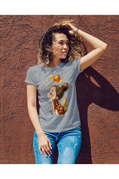 MVRDAR Tricou unisex 100% bumbac Flower Power pentru femei si fete
