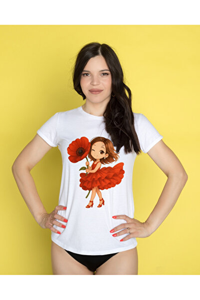 MVRDAR Tricou unisex 100% bumbac Flower Power pentru femei si fete