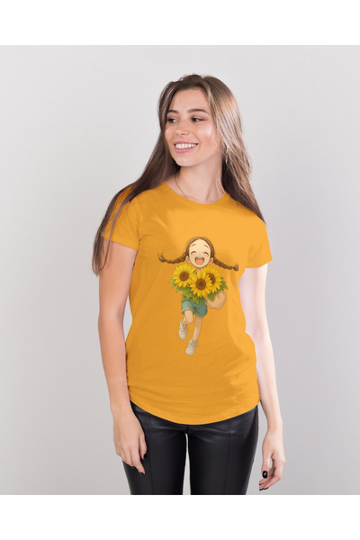 MVRDAR Tricou unisex 100% bumbac Flower Power pentru femei si fete