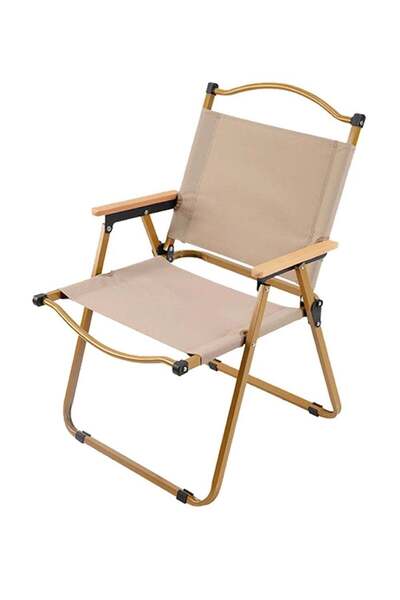 AGD Comfortable Folding Chair for Hiking, Camping, and Travel, Easy to Carry and Store, Golden