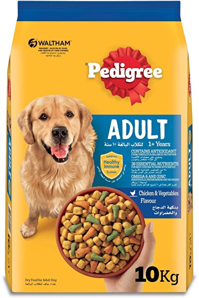Pedigree Dog Food, Chicken & Vegetables Flavour Dog Food Dry, 10Kg, Complete & Balanced Dog Dry Food