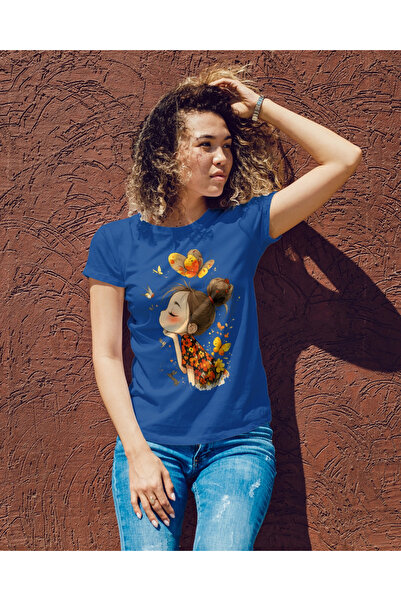 MVRDAR Tricou unisex 100% bumbac Flower Power pentru femei si fete