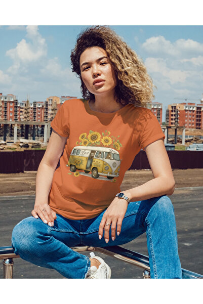 MVRDAR Tricou unisex 100% bumbac Flower Power pentru femei si fete