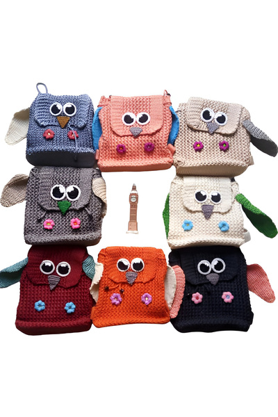 Wolawood Handmade Knitted Owl Mahendra Shoulder Backpack Quality Special Colorful Gift Bag Casual 1 Piece