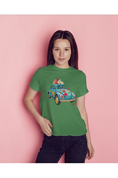 MVRDAR Tricou unisex 100% bumbac Flower Power pentru femei si fete