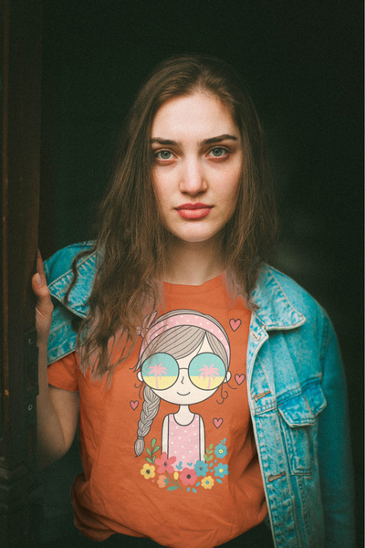 MVRDAR Tricou unisex 100% bumbac Flower Power pentru femei si fete