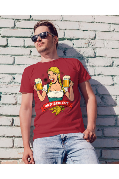 MVRDAR Tricouri unisex 100% bumbac cu motive Oktoberfest, bere, festivaluri, ...