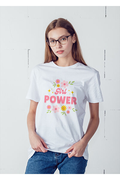 MVRDAR Tricou unisex 100% bumbac Flower Power pentru femei si fete
