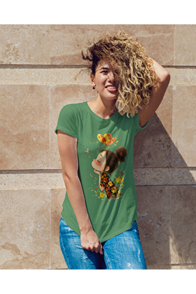 MVRDAR Tricou unisex 100% bumbac Flower Power pentru femei si fete