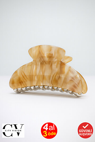 cityvision Brown Marble Patterned 7 cm Bone Clasp - Stylish and Durable