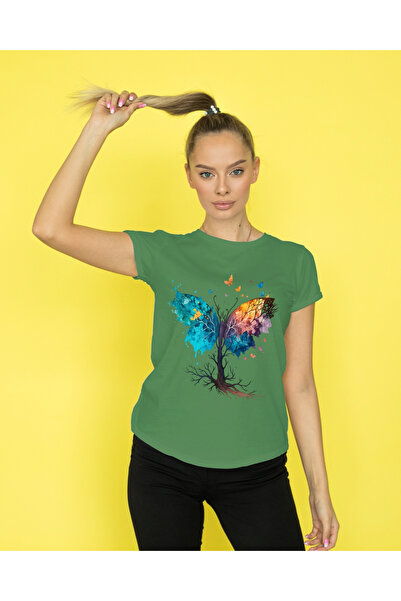 MVRDAR Tricou unisex 100% bumbac Flower Power pentru femei si fete