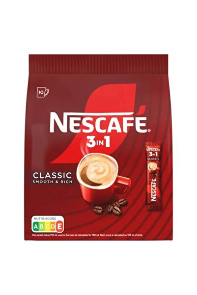 Nescafe Cafea Instant 3in1 Classic Bag Stick-uri, 10 stick-uri, 165 g