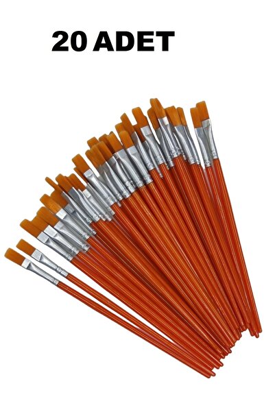 MİLACOLOR 20 Adet Fırça ( 17 Cm ) Sulu Boya, Akrilik Boya, Guaj Boya, Yağlı B...