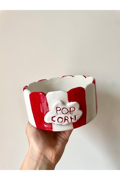 Nouis Handmade Ceramic Popcorn Bowl