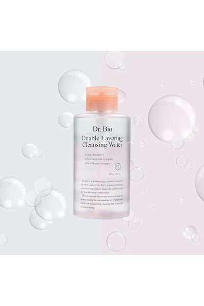 DR BİO Korean Double Layering Cleansing Water 480g – Gentle Makeup Remover & Hydrating Facial Cleanser