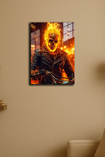 EABASKI Poster metalic "Ghost Rider" cu imprimeu " "Gift for Man " " Tablo 30...